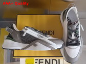 Fendi Flow Sneakers Black FF Jacquard and Leather Running Sneakers Gray Replica