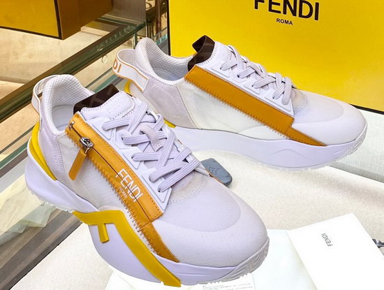 Fendi Flow Sneakers White Nylon and Suede Replica