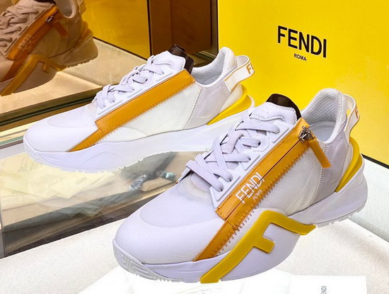 Fendi Flow Sneakers White Nylon and Suede Replica