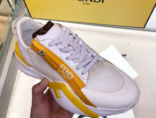 Fendi Flow Sneakers White Nylon and Suede Replica