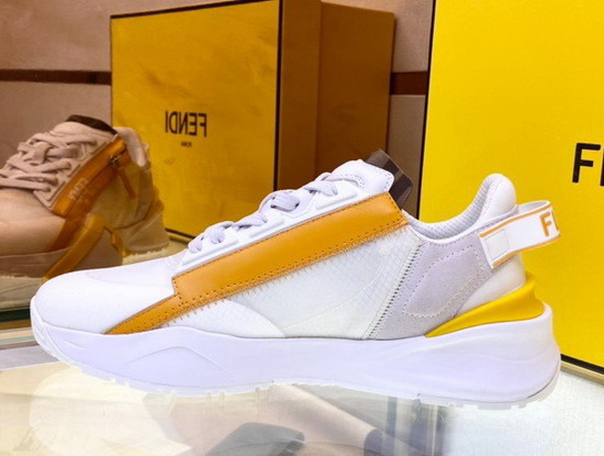 Fendi Flow Sneakers White Nylon and Suede Replica