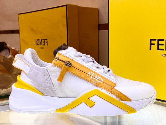 Fendi Flow Sneakers White Nylon and Suede Replica