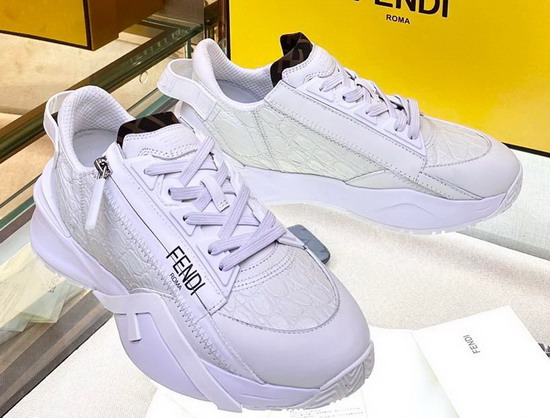 Fendi Flow White Caiman Low Tops Replica