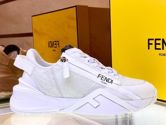 Fendi Flow White Caiman Low Tops Replica