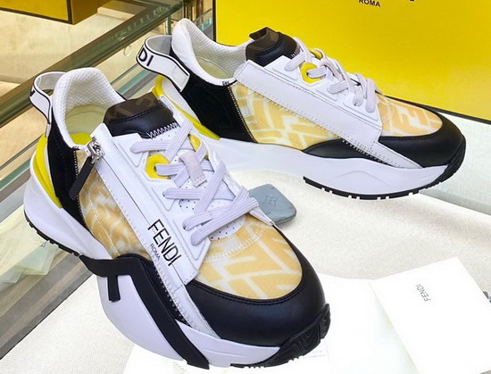 Fendi Flow Yellow Fabric Low Tops Replica