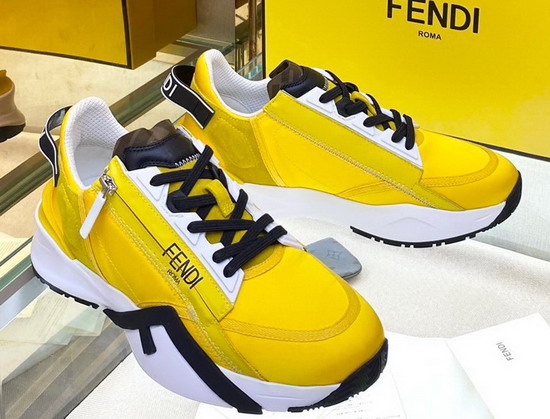 Fendi Flow Yellow Nylon Low Tops Replica