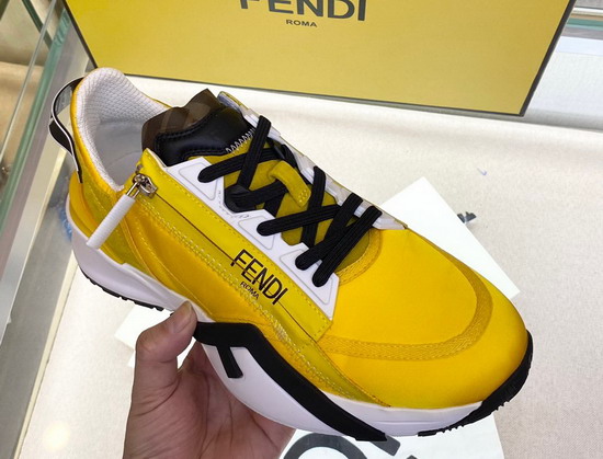 Fendi Flow Yellow Nylon Low Tops Replica