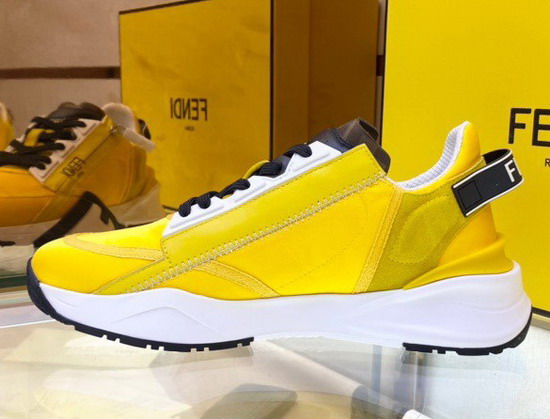 Fendi Flow Yellow Nylon Low Tops Replica