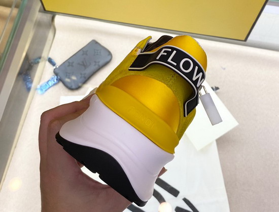 Fendi Flow Yellow Nylon Low Tops Replica