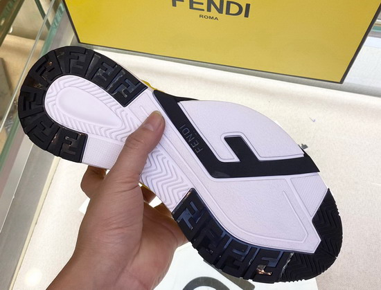 Fendi Flow Yellow Nylon Low Tops Replica