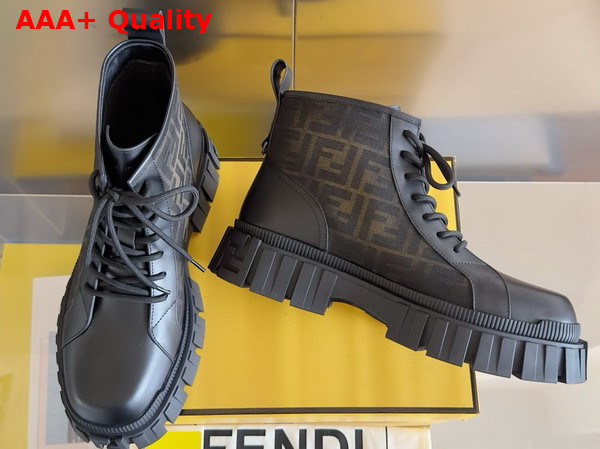 Fendi Force Biker Boots Black Leather Biker Boots Replica