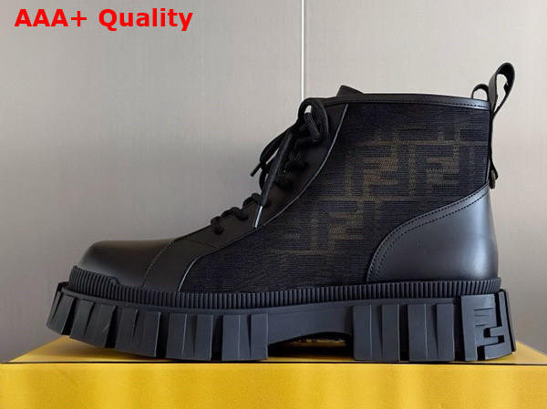 Fendi Force Biker Boots Black Leather Biker Boots Replica