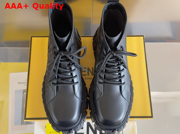 Fendi Force Biker Boots Black Leather Biker Boots Replica