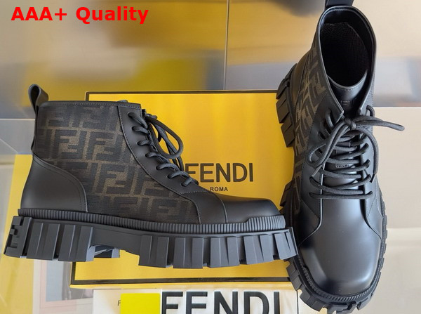 Fendi Force Biker Boots Black Leather Biker Boots Replica