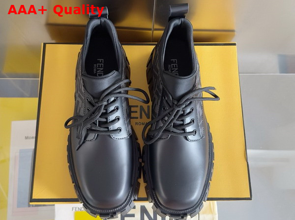 Fendi Force Lace Ups Black Leather Lace Ups Replica