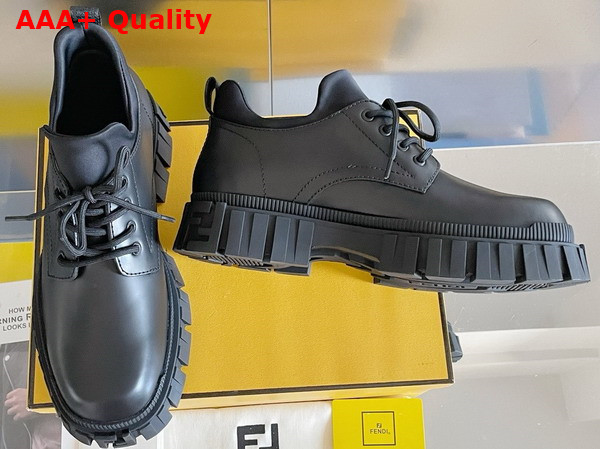 Fendi Force Lace Ups in Black Leather Replica