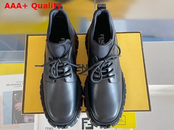 Fendi Force Lace Ups in Black Leather Replica