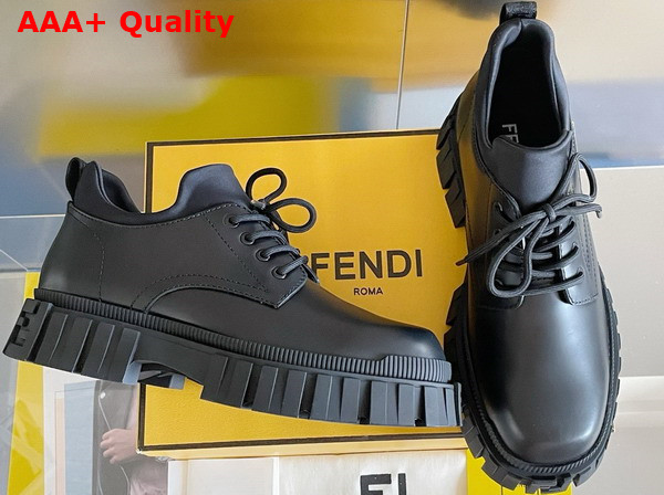 Fendi Force Lace Ups in Black Leather Replica