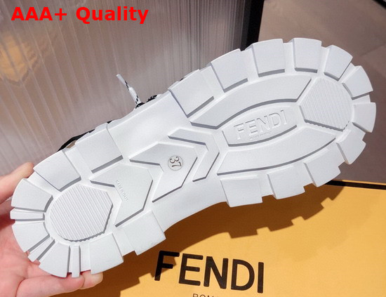 Fendi Force Sandals Multicolor Tech Mesh and Leather Sandals Black and White Replica