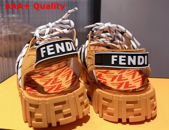 Fendi Force Sandals Yellow Tech Mesh and Leather Sandals Replica