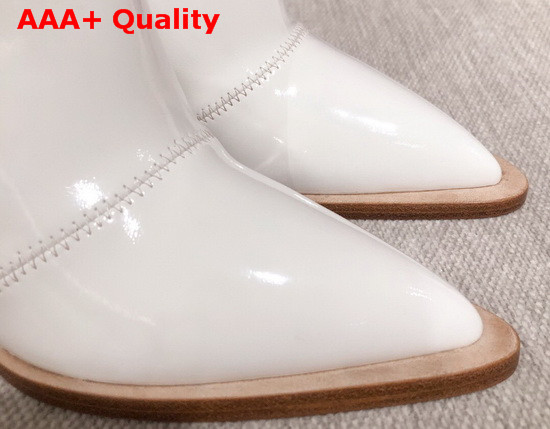 Fendi Glossy White Neoprene Ankle Boots Replica