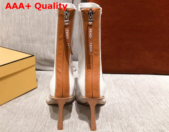 Fendi Glossy White Neoprene Ankle Boots Replica