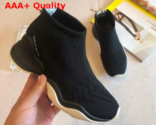 Fendi High Tech Black Jacquard Sneakers Replica