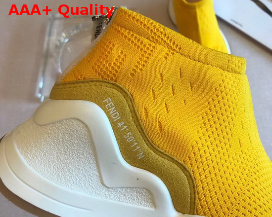 Fendi High Tech Yellow Jacquard Sneakers Replica