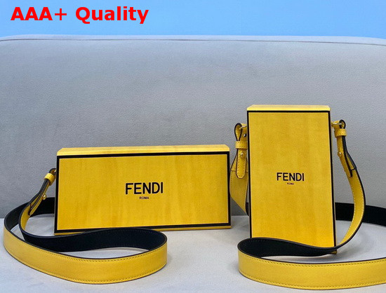 Fendi Horizontal Box Yellow Leather Bag Replica