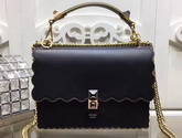 Fendi Kan I Black and Gold Leather Handbag For Sale