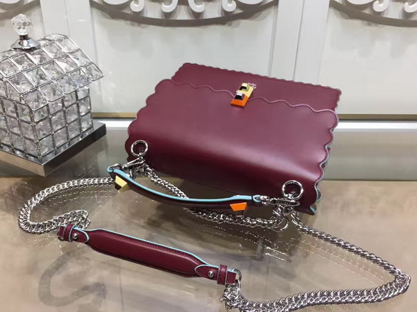 Fendi Kan I Bordeaux Leather Handbag For Sale