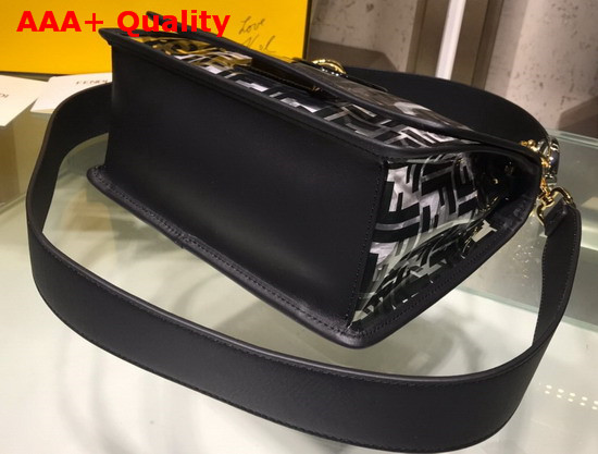 Fendi Kan I F Bag in Transparent TPU with FF Motif Printed in Black Replica