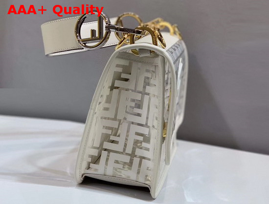 Fendi Kan I F Bag in Transparent TPU with FF Motif Printed in White Replica