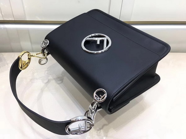 Fendi Kan I F Black Leather Bag For Sale