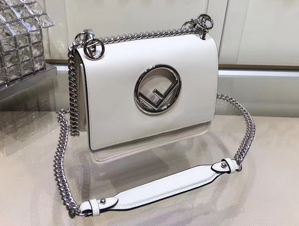 Fendi Kan I F Small White Leather For Sale