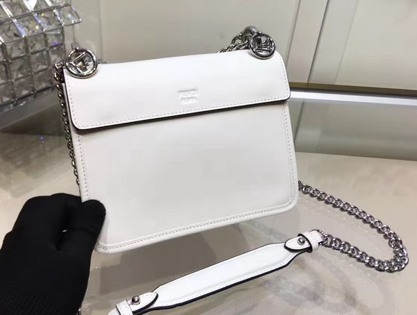 Fendi Kan I F Small White Leather For Sale