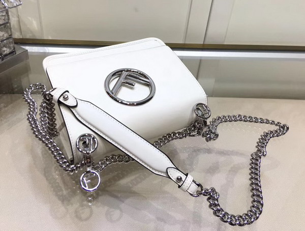 Fendi Kan I F Small White Leather For Sale