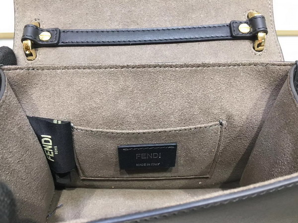 Fendi Kan I F Small in Black Leather For Sale