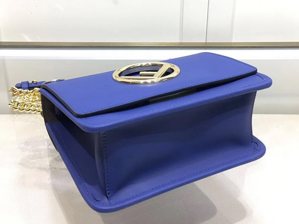 Fendi Kan I F Small in Blue Leather For Sale