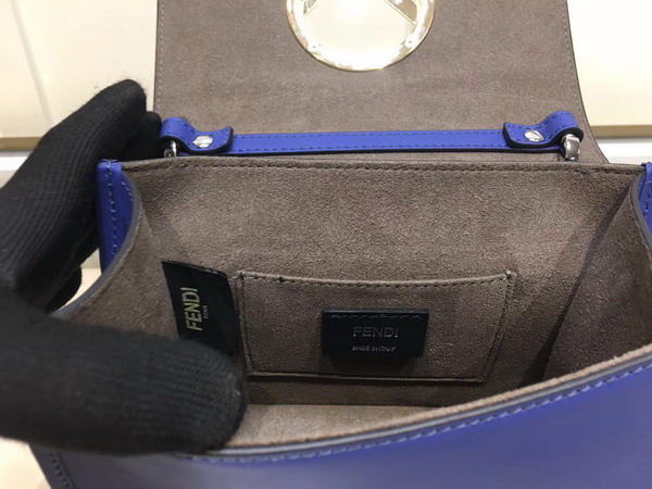 Fendi Kan I F Small in Blue Leather For Sale