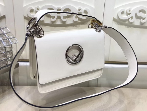 Fendi Kan I F White Leather Bag For Sale