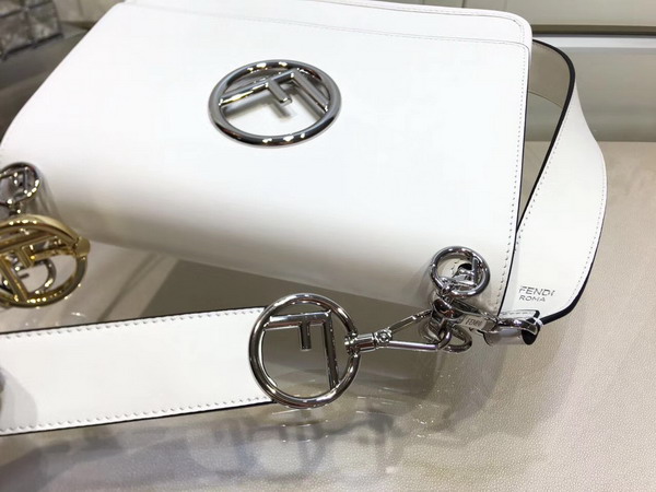 Fendi Kan I F White Leather Bag For Sale