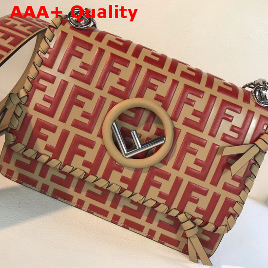 Fendi Kan I Logo Bag Medium Beige Replica