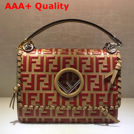 Fendi Kan I Logo Bag Medium Beige Replica