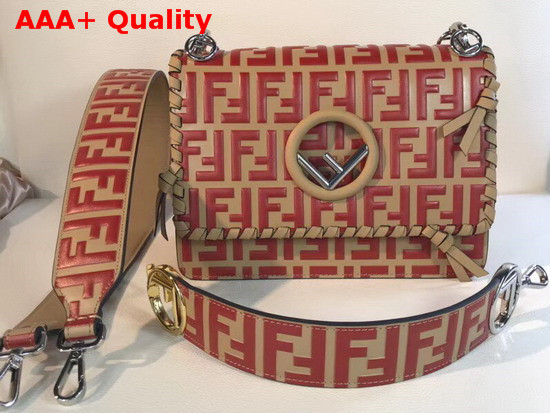 Fendi Kan I Logo Bag Medium Beige Replica