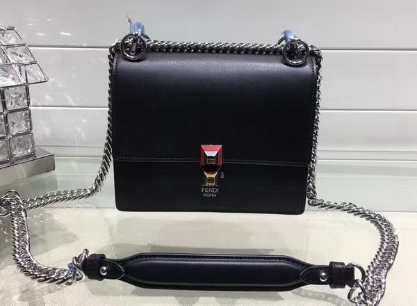 Fendi Kan I Small Mini Bag in Black Leather For Sale