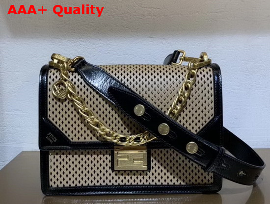 Fendi Kan U Bag in Beige Perforated Leather Replica