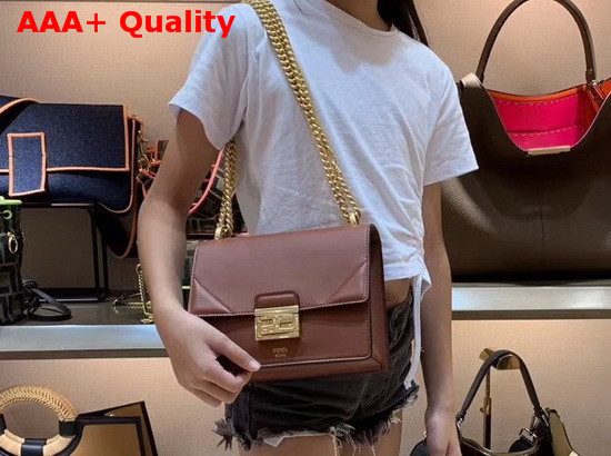 Fendi Kan U Bag in Rust Red Calfskin Replica