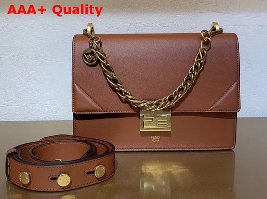 Fendi Kan U Bag in Rust Red Calfskin Replica