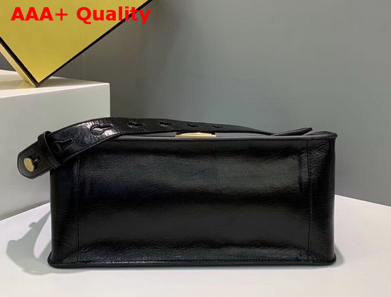 Fendi Kan U Large Bag in Black Vintage Lambskin Replica